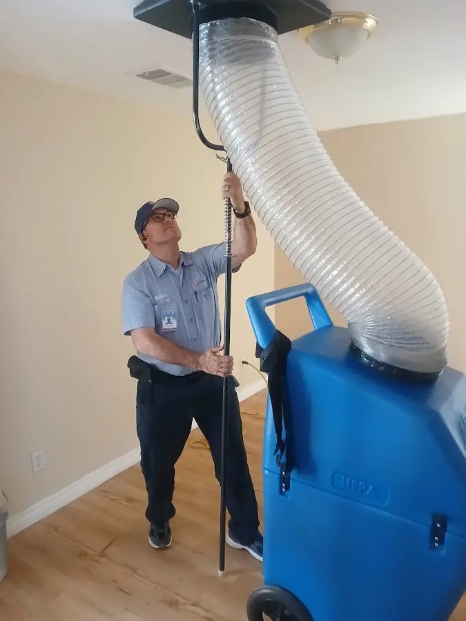 Mini Split Installation technician using HEPA equipment in Adairsville